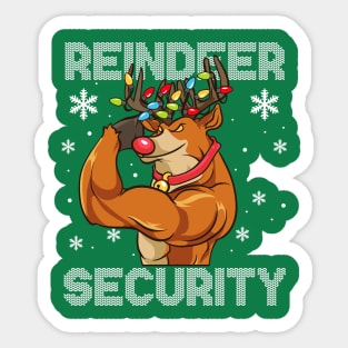 Reindeer Security Christmas Funny Humor Sticker